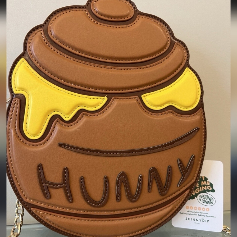 Skinnydip Brown and Yellow Hunny Pot Crossbody Bag NWT